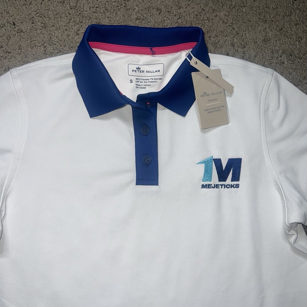 New Peter Millar Golf Classic Polo Womens Size‎ Small White